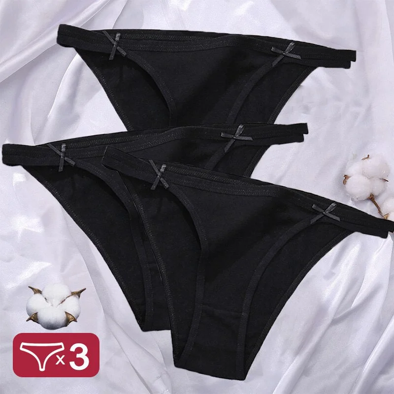 3PCS/Set Cotton Underwear Sexy Women's Lingerie Panties Female Underpants Sexy Briefs Low-Rise Intimates Pantys Cotton Panties