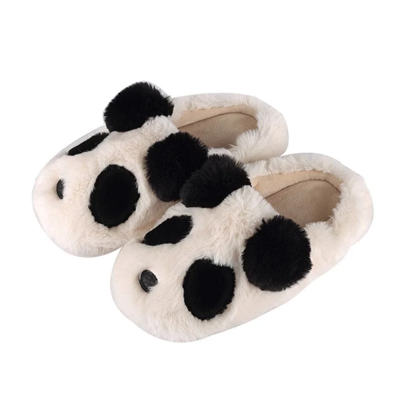 Non-slip Women's Slippers Winter Panda Ladies Flat Furry Home Cartoon Female Shoes Unisex Couple Animal Warm Woman Comfort Shoes