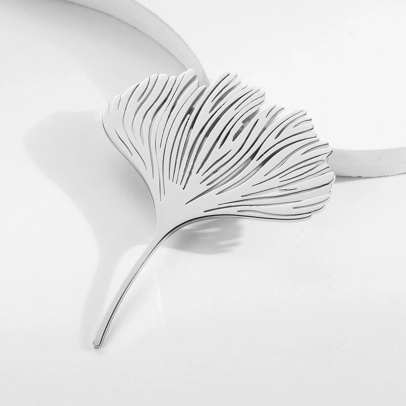 Vintage Style Animal Feather Flower 304 Stainless Steel Polishing Plating Unisex Brooches 1 Piece