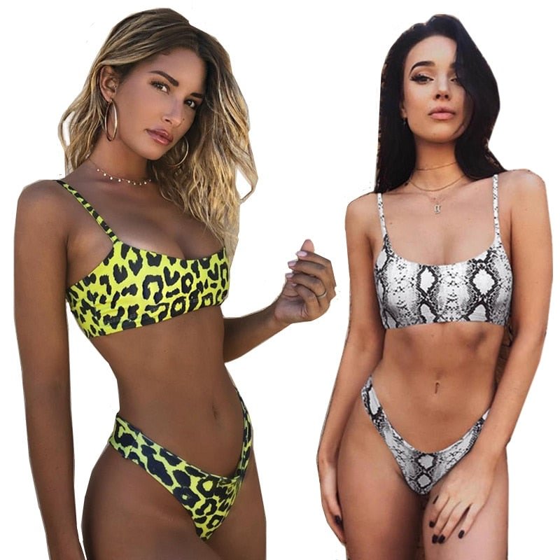 Women Swimwear Leopard Bikinis Sexy Biquini Swim Suit Push Up Swimsuit Female Beachwear Swimming Bikini Women