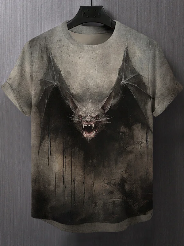 Men's Horrible Dark Bat Monster Art Print T-Shirt