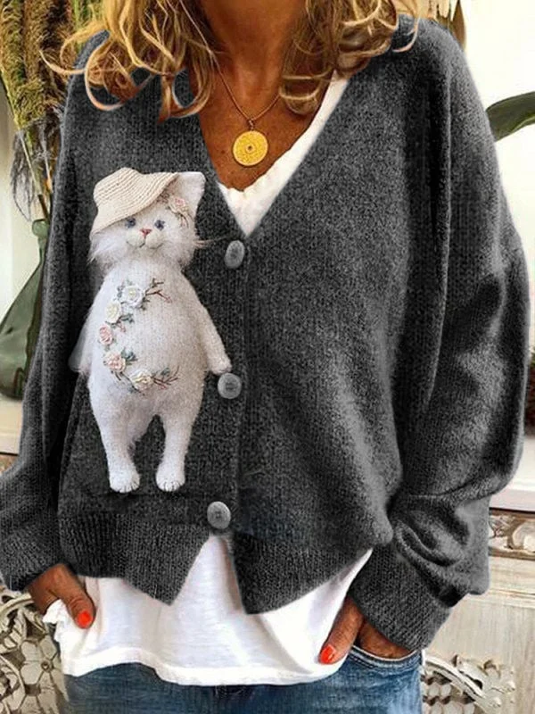 Women's Animal Print Long Sleeve Cardigan