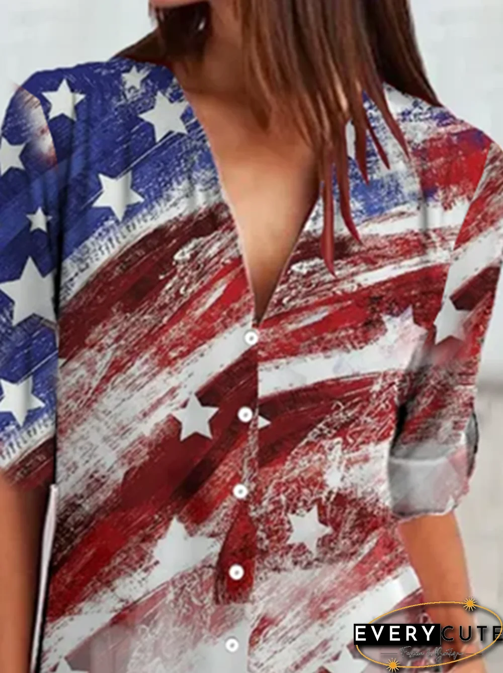 Vintage Long Sleeve Floral-Print T-shirt