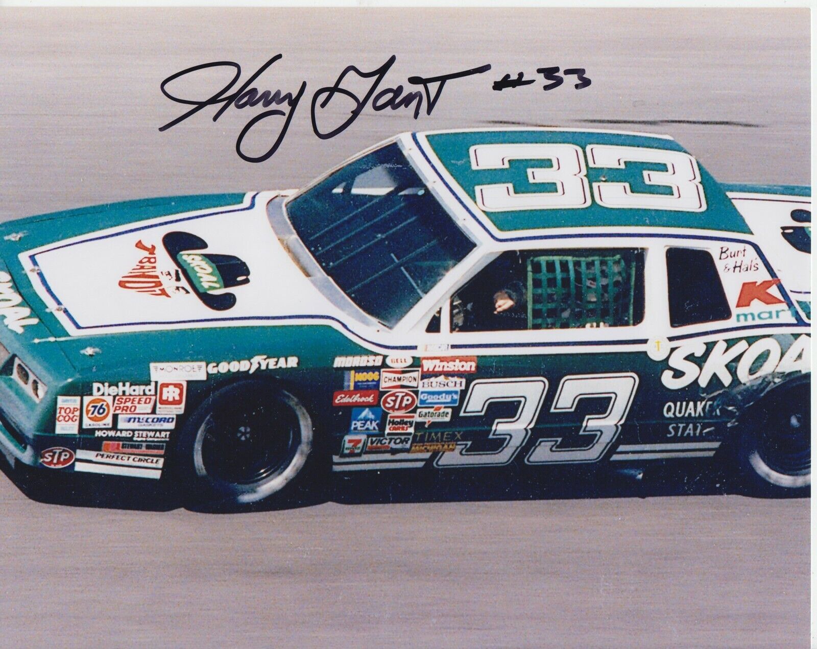 Harry Gant #0 8x10 Signed Photo Poster painting w/ COA NASCAR -