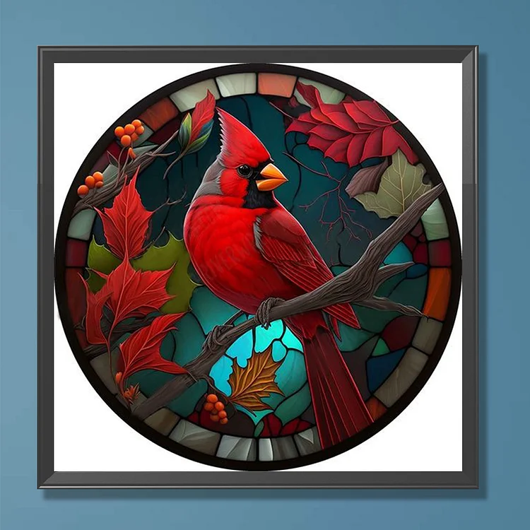 Diamond Painting - Full Round - Stained Glass Cardinal(30*30cm