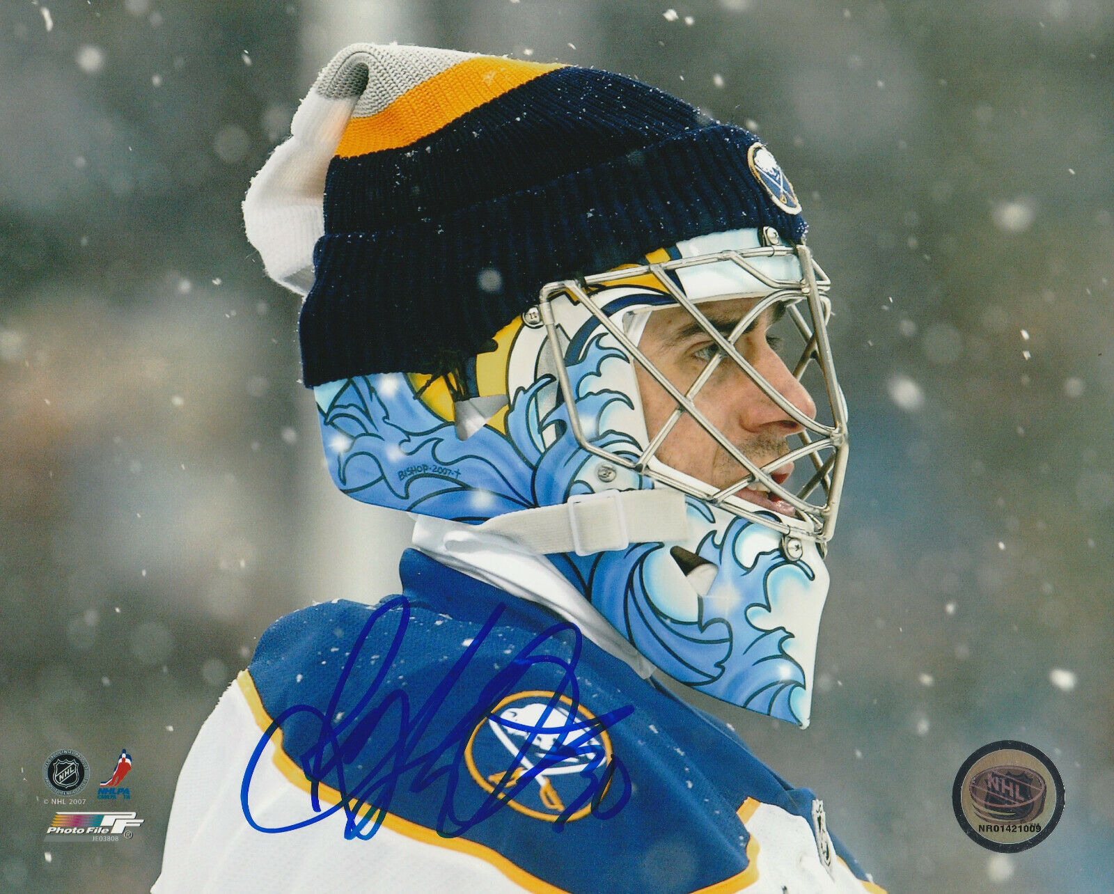 RYAN MILLER SIGNED BUFFALO SABRES GOALIE WINTER CLASSIC 8x10 Photo Poster painting! Autograph