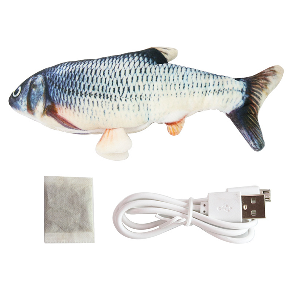 

Funny Pet Electric Toys 3D Simulation Fish USB Charging Cat Playing Toy, 501 Original