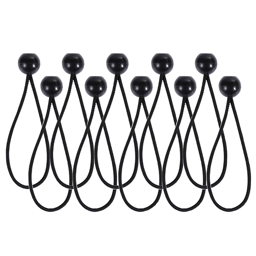 

10pcs Ball Head Bungee Cords Heavy Duty Tarp Strap Tent Accessories (Black, 501 Original