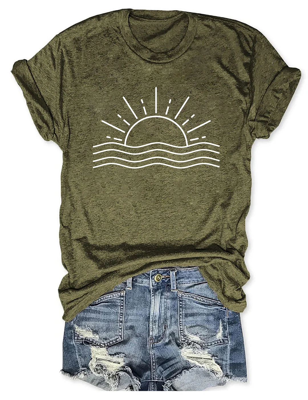 Comfort Retro Ocean Sun T-shirt