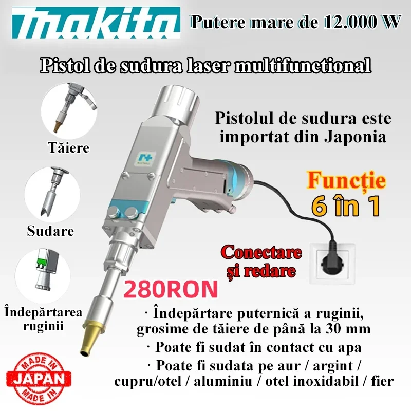 🛠️🛠️🛠️Pistolet de sudură portabil multifuncțional Makita 12000W 6 în 1 (ochelari de sudură gratuiți)