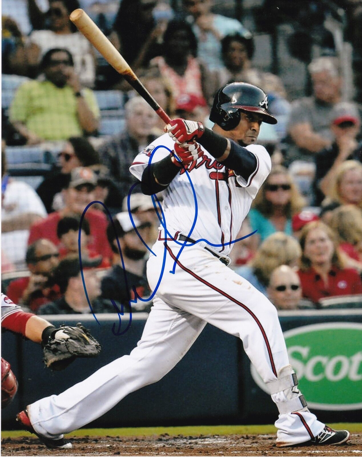 ERICK AYBAR ATLANTA BRAVES ACTION SIGNED 8x10