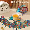 Elefant 5d DIY-Tiermuster Heim-Diamantbemalungsuntersetzer mit Halter