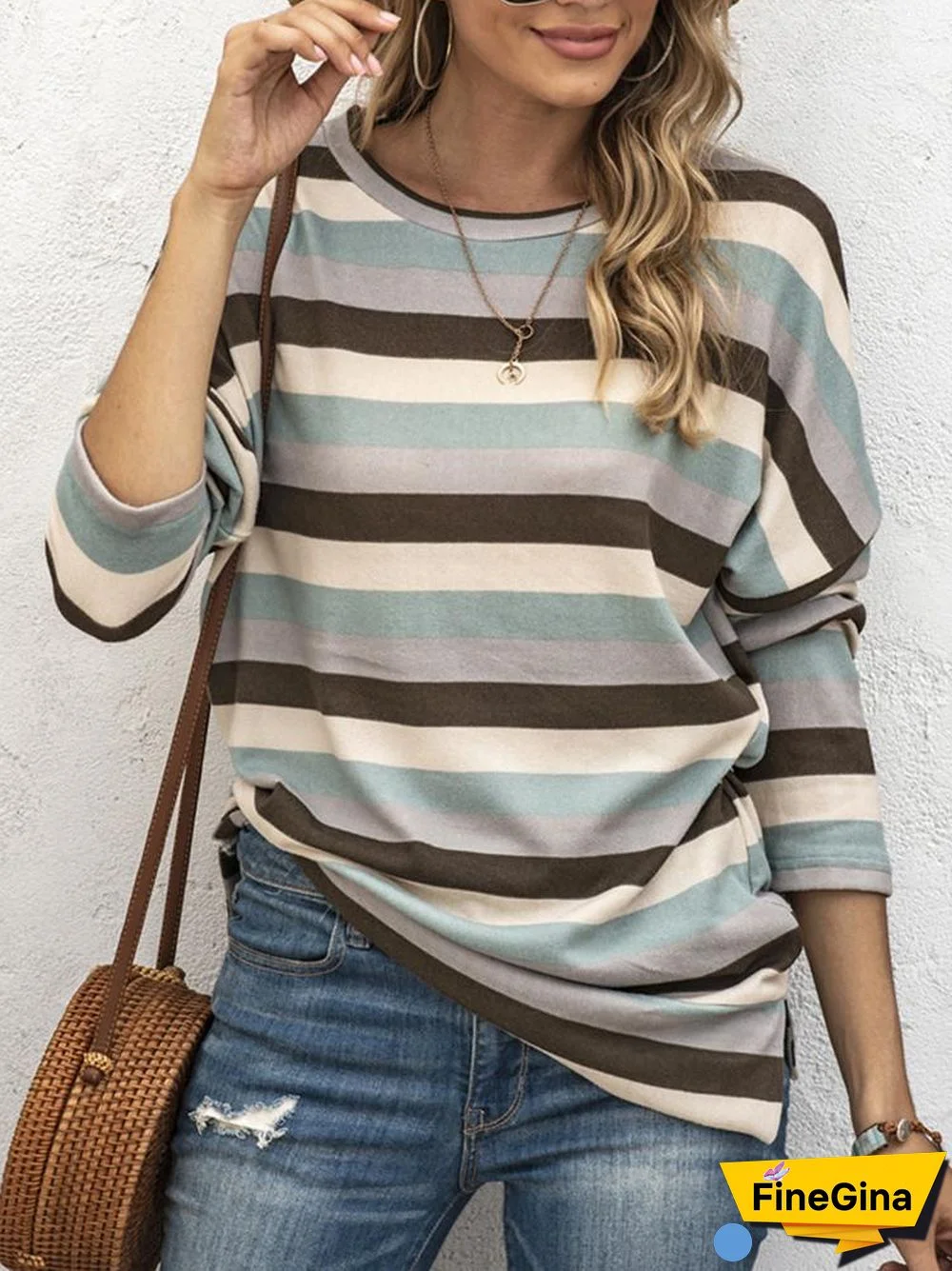 Striped Long Sleeve Casual T-Shirt