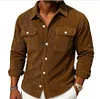  Men's Casual Corduroy Shirt with Chest Pockets - Perfect for Fall and Winter Outfits by Inlyline