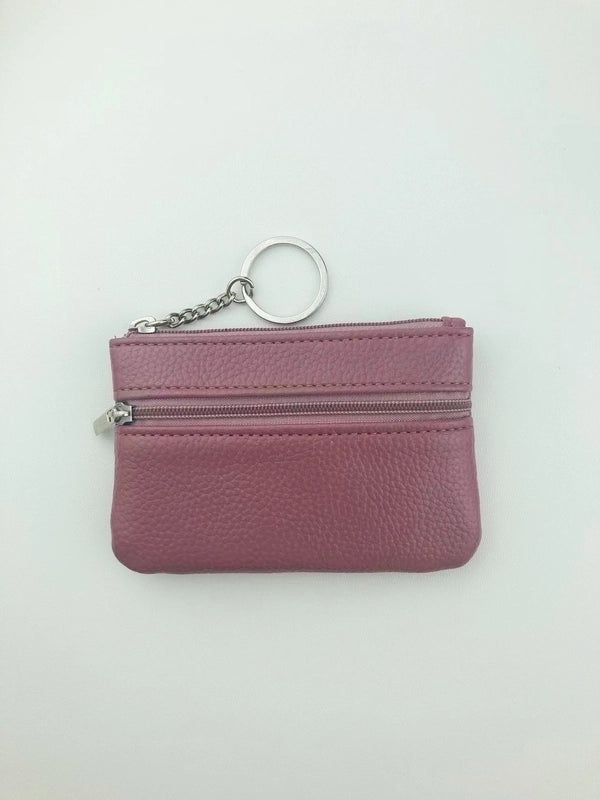 Women’s Solid Color Pu Leather Zipper Coin Purses