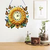 DIY Sunflower Diamond Painting Ornament with Clock Function for Decor