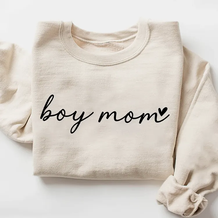 Minimalist Boy Mom Sweatshirt, Simple Script Boy Mama Shirt, Cute Mother Son Sweatshirt, Birthday Gift for Mom of Boys