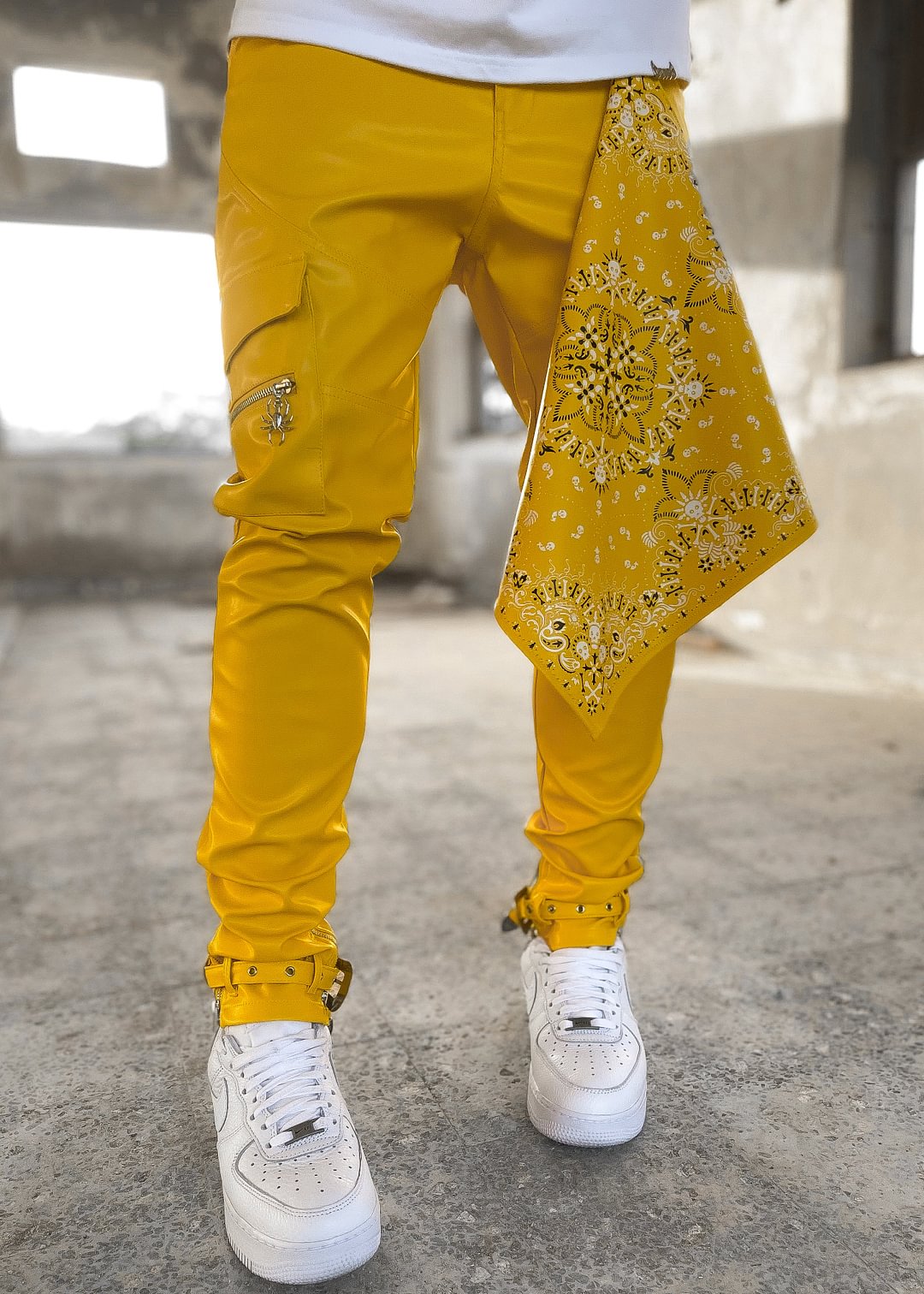 Cyber Yellow Dead Or Alive Leather Pant