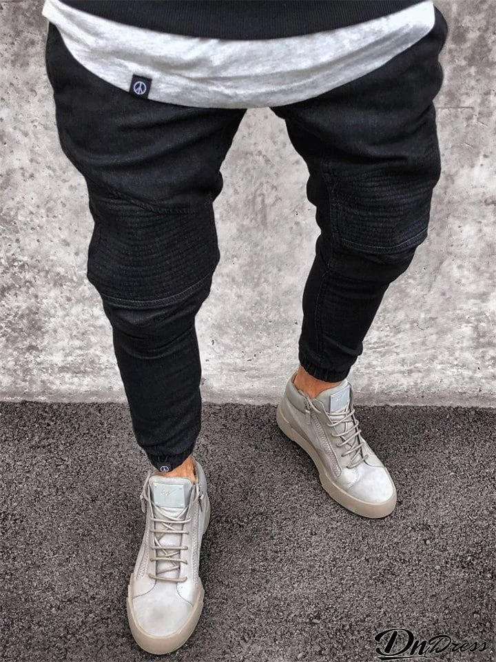 Trendy Slim Male High Waist Streetwear Pencil Jeans