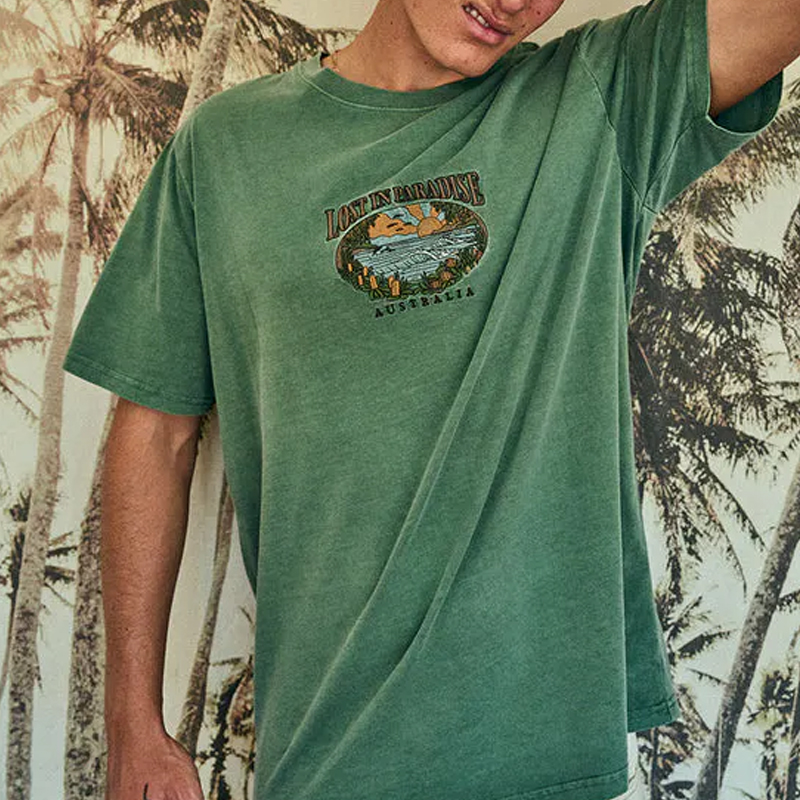 LOST IN PARADISE Printed Mens Surf Tee Lixishop 