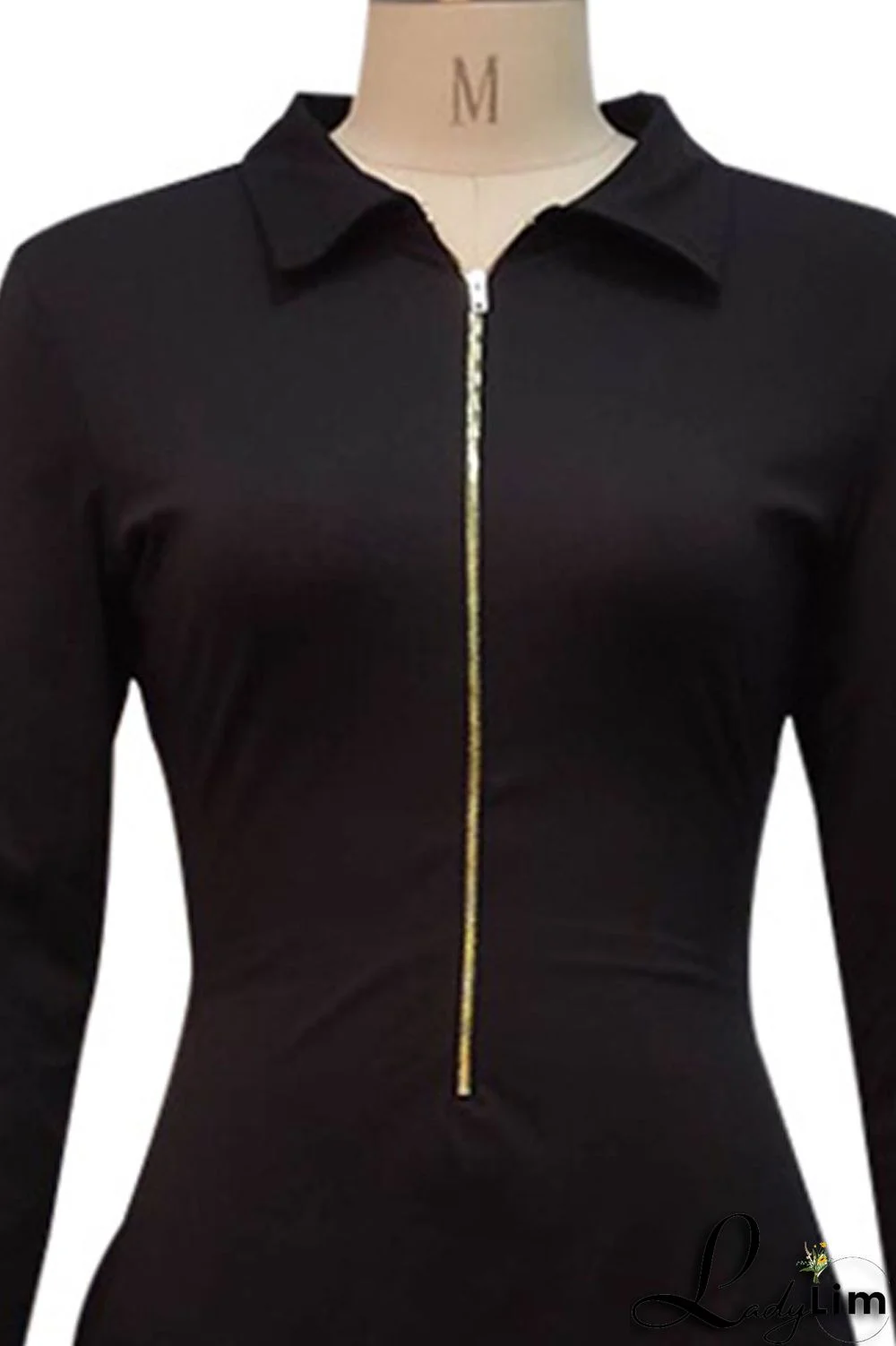 Pink Sexy Solid Split Joint Zipper Collar One Step Skirt Dresses