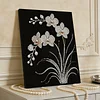 DIY Pearl Painting Orchid for Home Wall Decor with Frame(40x30cm)