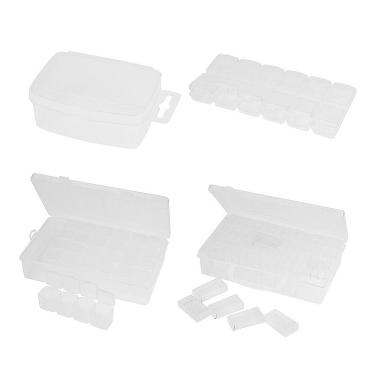 Clear Plastic Diamond Storage Box DIY Diamond Painting Drill Case Organizer