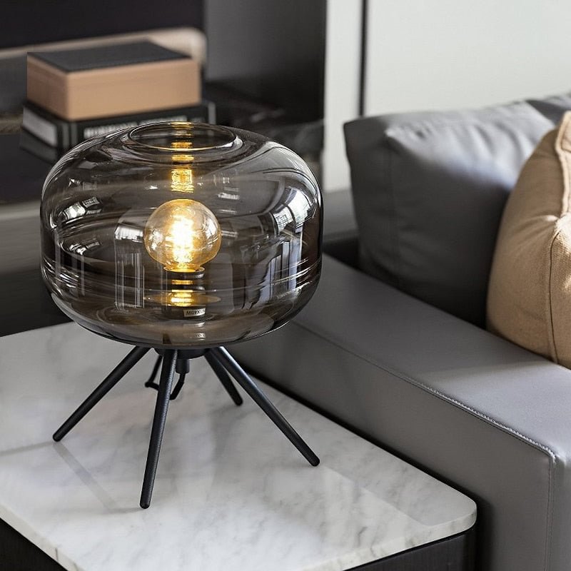 Amber Glass Desk Lamp