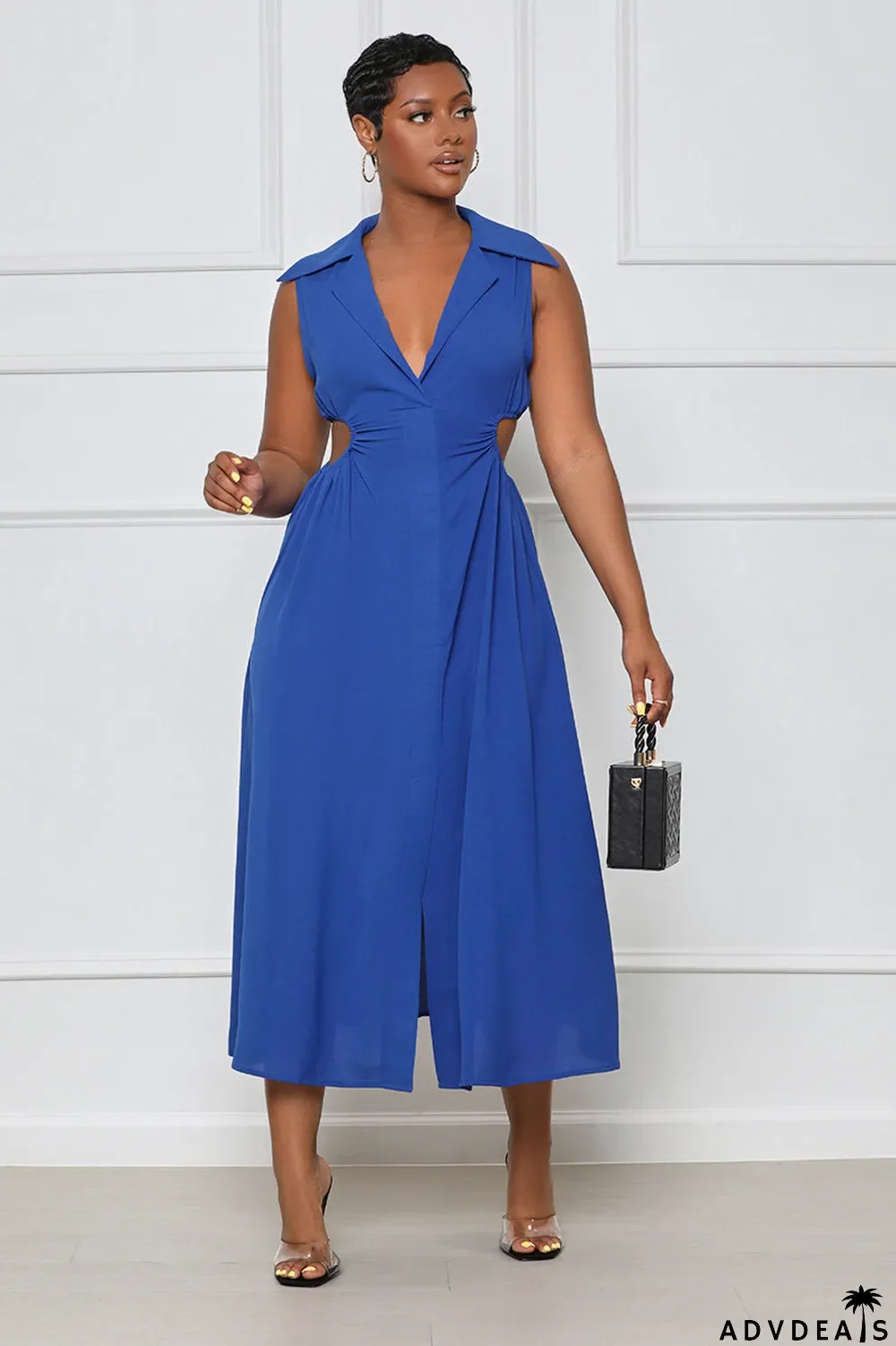 Women Casual Cutout Sleeveless Slit Dress