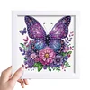 5D DIY Partial Special Shaped Drill Diamond Painting Kit Butterfly Decor With Frame Kit 18x18cm