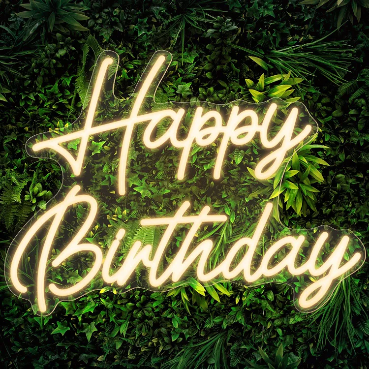 Blanketcute-100% Handmade Happy Birthday LED Neon Light Sign