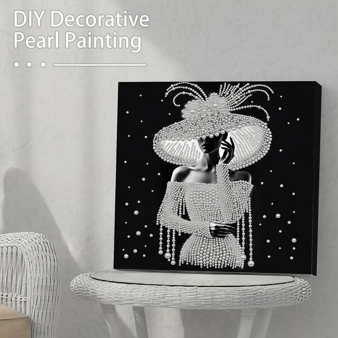 Elegant Lady - DIY Pearl Diamond Art Kit With Frame 30*30cm