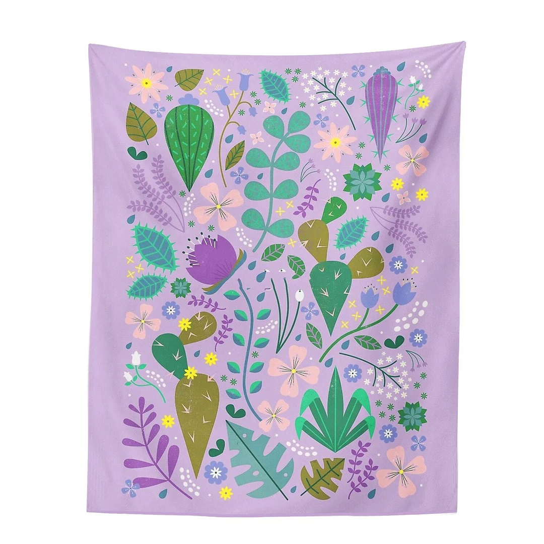 Wildflower Botanical Tapestry Wall Hanging Lush Flower Hippie Tapestry Boho Tapestries Colorful Psychedelic INS Home Decor