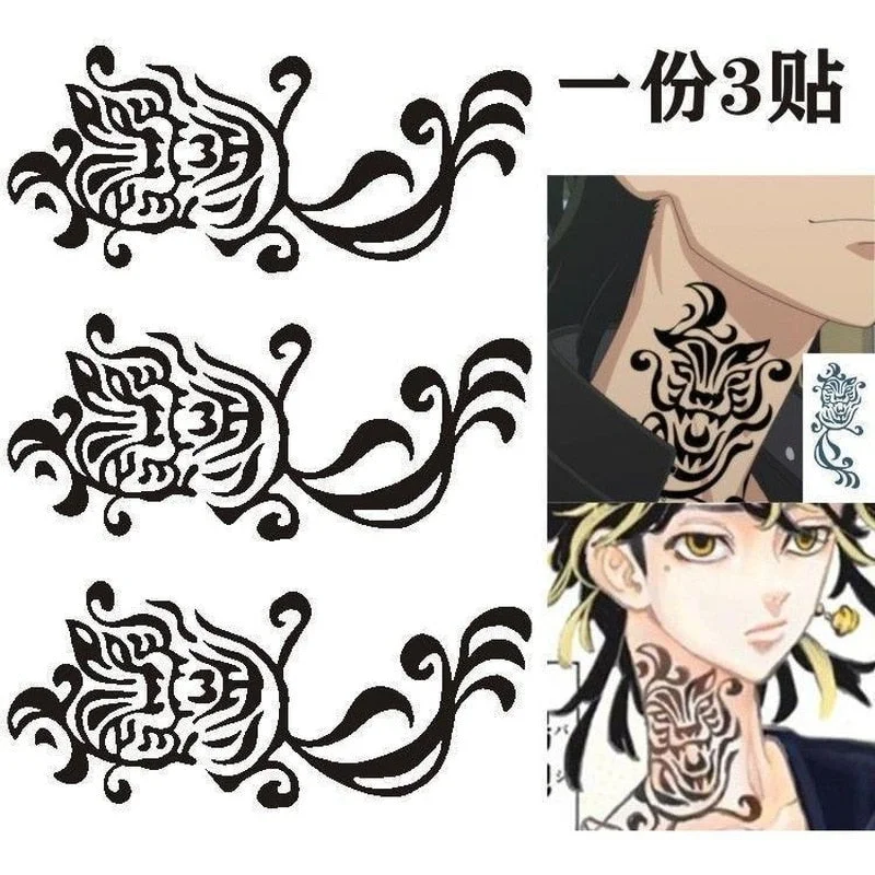 Japanese Dark Comics Evil Kawakami Tomie Double-sided Girl Waterproof Temporary Fake Tattoo Sticker Sleeve Anime Tattoo