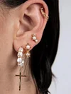 Freshwater Pearl And Cross Earrings Accessories
