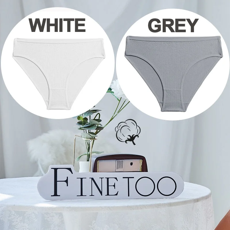 FINETOO 1/2PCS Sexy Panties Women Underwear Cotton Panties Female Underpants Solid Color Soft Woman Briefs M-XL Pantys Lingerie