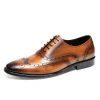 Mens Vintage Leather Brogue Oxford Shoes