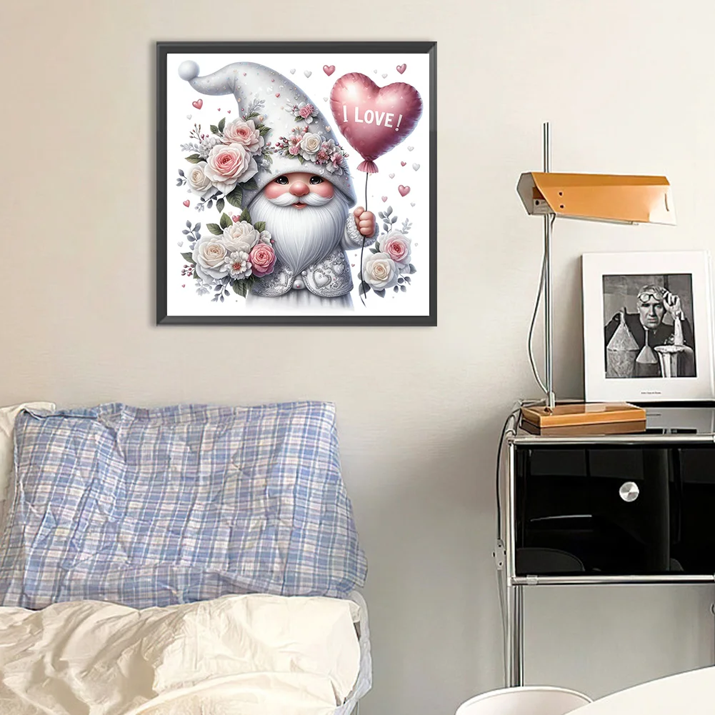Diamond Painting - Full Round Drill - Valentines Day Gnome(Canvas|30*30cm)