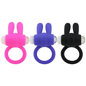 Male Rabbit Ears Vibrating Penis Ring Sex Toy For Couples