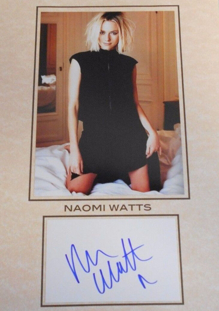 NAOMI WATTS * HAND SIGNED CARD W/Photo Poster painting - 8.5 X 11 TOTAL SIZE W/COA