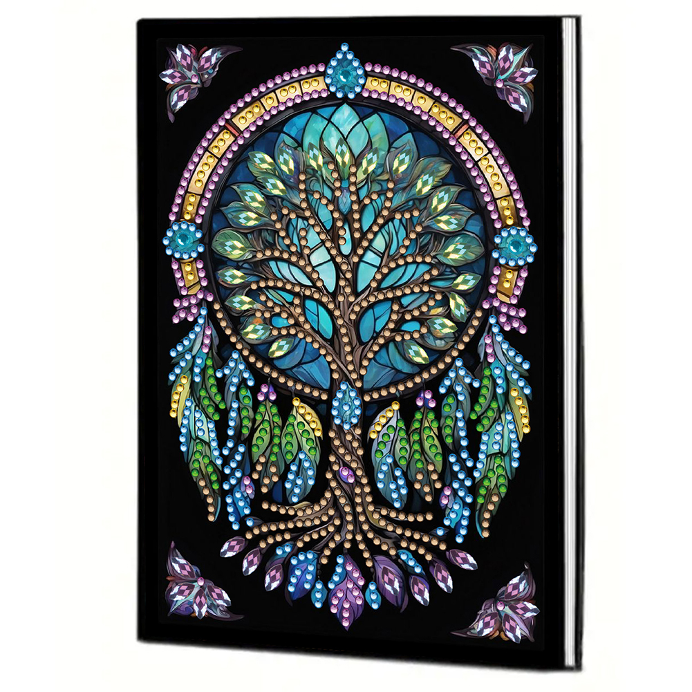 50 Pages A5 Special Shaped Tree Of Life 5D Diamond Drawing Book Art for Teens