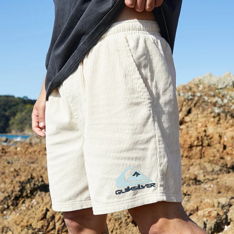 Men's Retro Casual Beach Corduroy Surf Shorts cff3