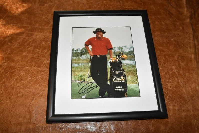 Greg norman signed autographed pga golf framed Photo Poster painting