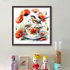 Poppy Bird Teacup-14CT Counted Cross Stitch 40*40cm/15.75*15.75in