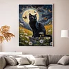 Black Cat Moon-11CT Stamped Cross Stitch 40*50cm