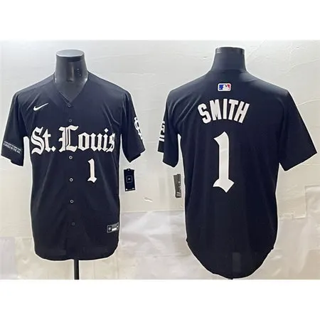 Men's St. Louis Cardinals #1 Ozzie Smith Black "Gothic Legacy Edition" Vapor Premier Limited Stitched Baseball Jersey