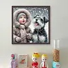 Girl With Puppy-11CT Stamped Cross Stitch 40*40cm/15.75*15.75in tapestrymarket