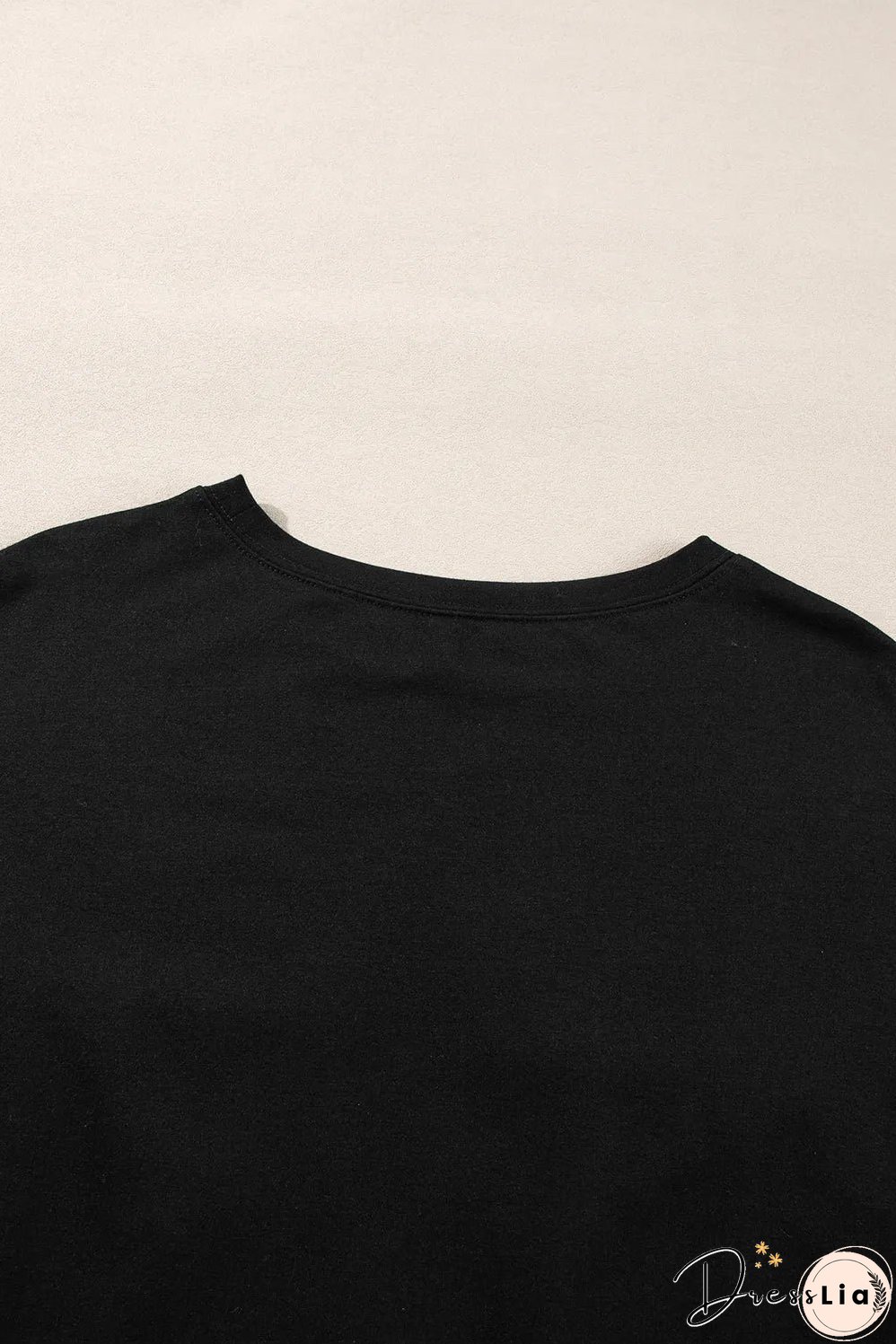 Black Studded Star Graphic Oversized Long Sleeve Top