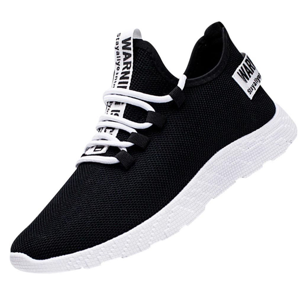 Plus Size Breathable Light-up Sport Men Sneakers for Fitness Men's Summer Sports Shoes Running Trainers Black Yellow GMB-1192
