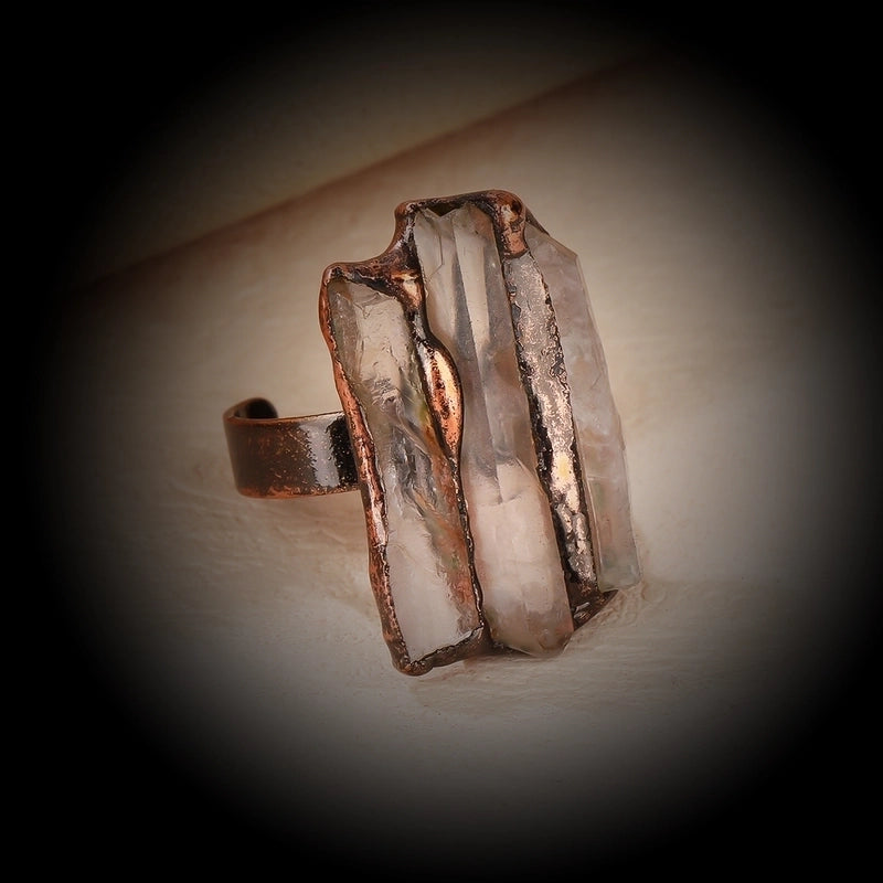 Casual Vintage Style Baroque Style Asymmetrical Irregular Natural White Crystal Asymmetrical Irregular Women's Open Rings